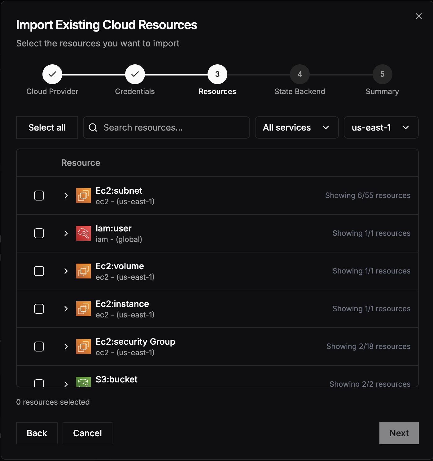 Import existing AWS & GCP resources