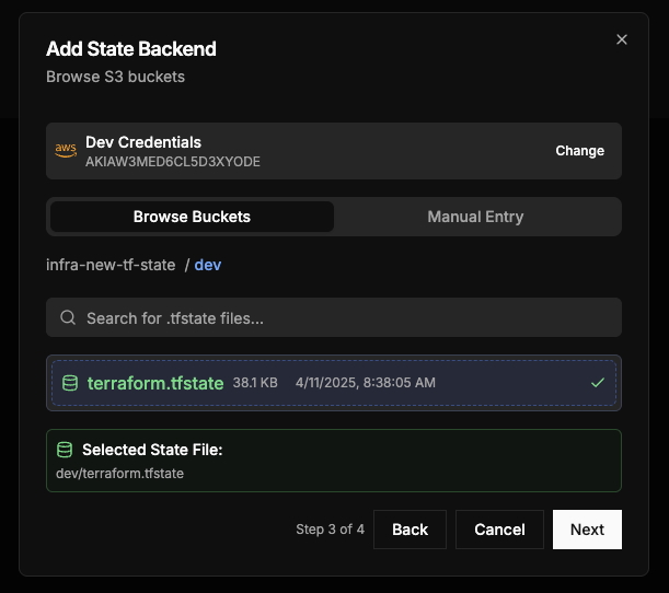 Search S3 Bucket for State Files